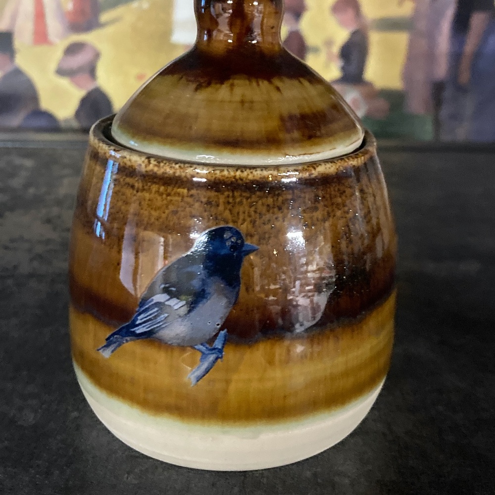 Handmade little bird Dish with Cover